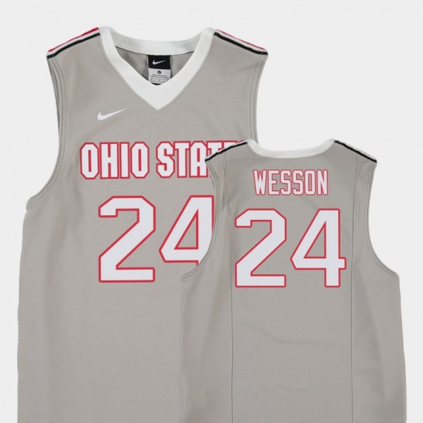 Ohio State Buckeyes Andre Wesson Youth #24 Gray College Basketball Jersey 2404CIIJ1